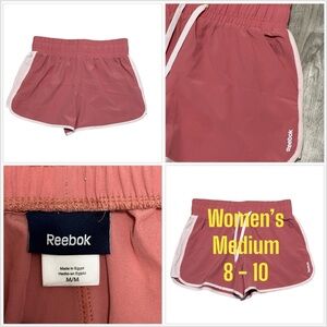 Women's Reebok Medium 8 - 10 Shorts Pink Spandex Workout Running Pockets